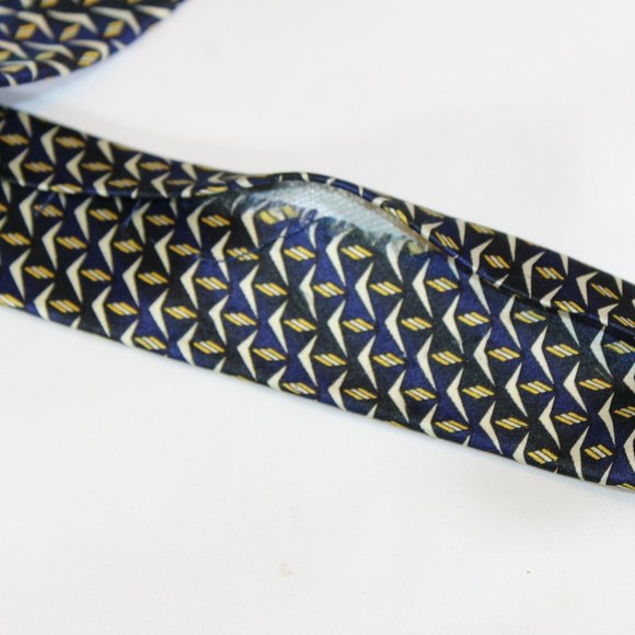Versace V2 Blue & Gold Chevron Silk Tie, GUC - Picture 6 of 7